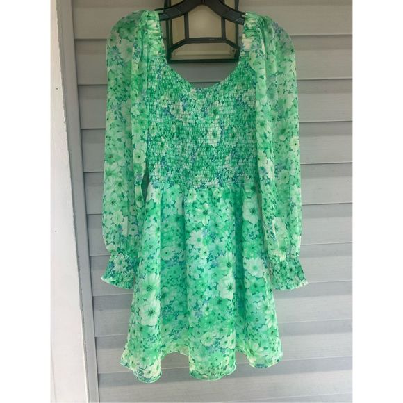 BB Dakota NWT Color Me Lucky Chiffon Dress in Basil Green Revolve, Sz XS, MP $89 - Picture 9 of 11